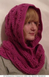 Crochet Hooded Scarf Scoodie