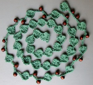 Crochet lariat leafy vine accessory trim